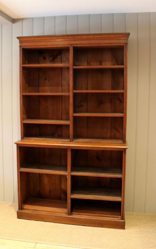 fig 1. Solid Oak Open Cabinet Bookcase