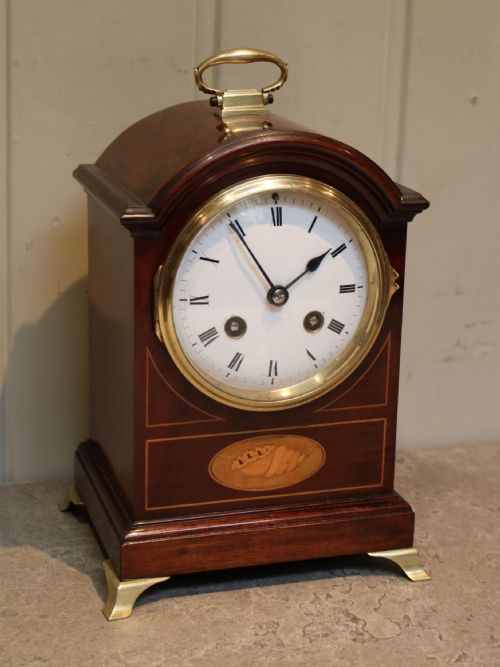 fig 1. Small Mahogany & Inlay Mantel Clock