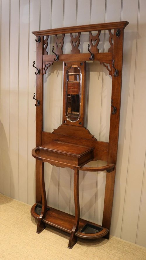 Oak Arts and Crafts Hall Stand