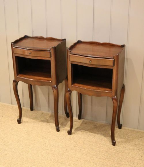 Pair of French Cherry Wood Bedside Cabinets