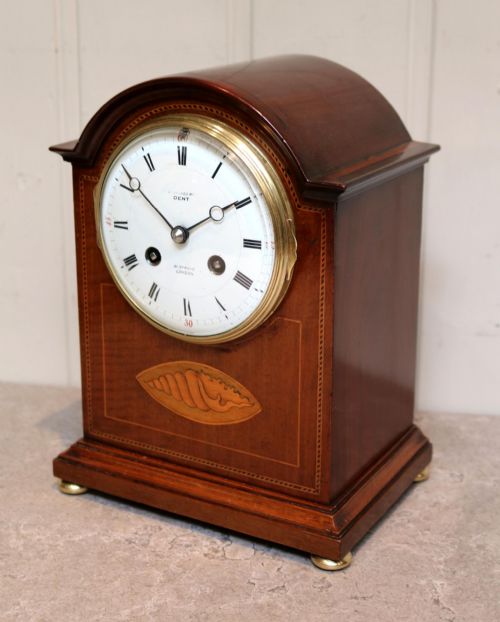 Edwardian Mahogany and Inlay Mantel Clock