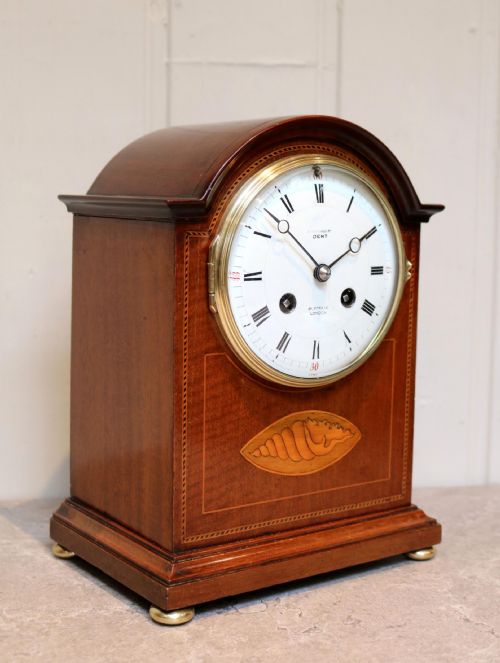 fig 1. Edwardian Mahogany And Inlay Mantel Clock