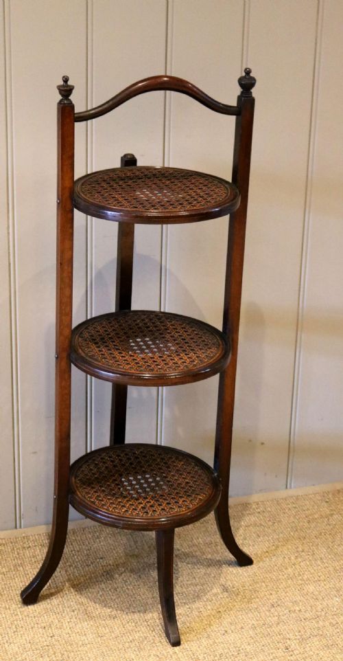 Cane and Mahogany Cake Stand