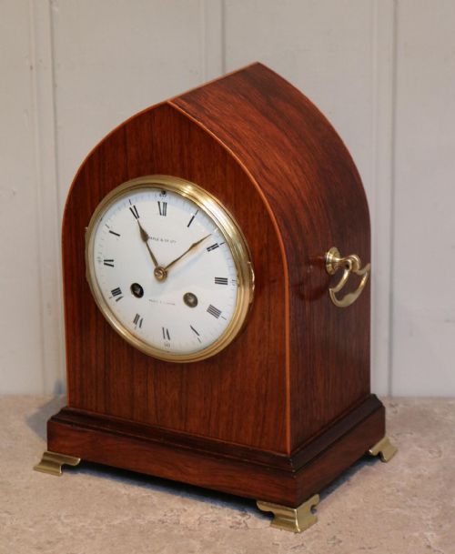 Good Quality 19th Century Rosewood Lancet Top Mantel Clock £ 825
