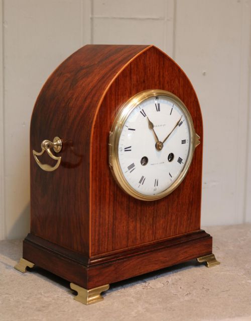 fig 1. Good Quality 19th Century Rosewood Lancet Top Mantel Clock £ 825
