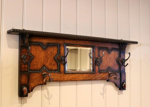 Mirrored Oak Coat Rack