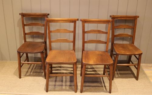 Set of Four Chapel Chairs