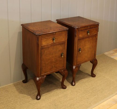 Pair of Walnut Bedside Cabinets