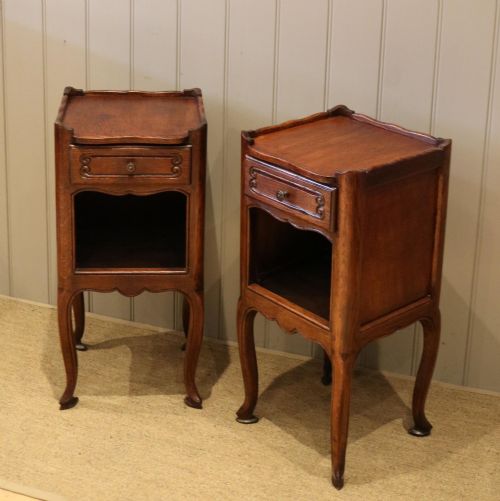 Pair of French Oak Bedside Cabinets