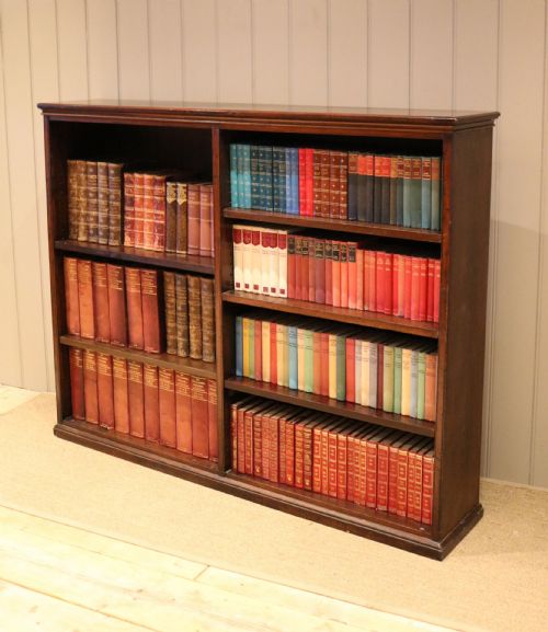 Large Mahogany Finish Open Bookcase