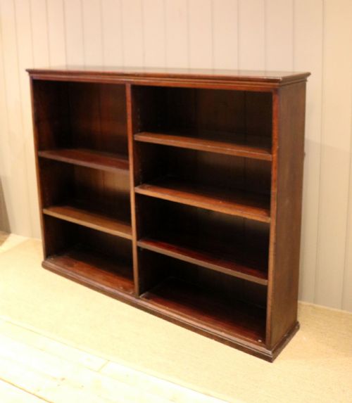 fig 1. Large Mahogany Finish Open Bookcase