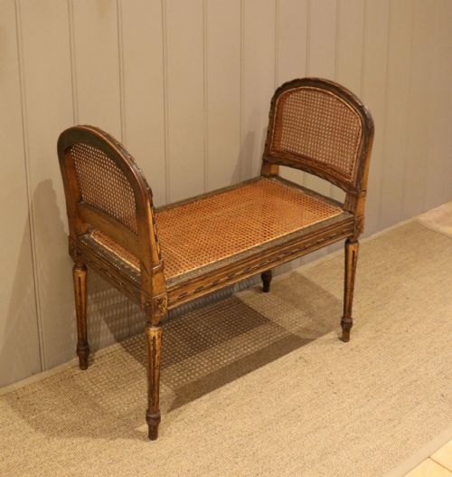 French Giltwood Cane Window Seat