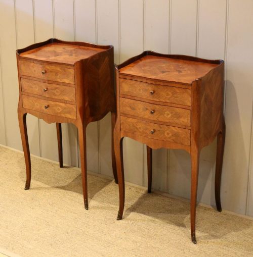 Pair of Rosewood Inlaid Bedside Cabinets