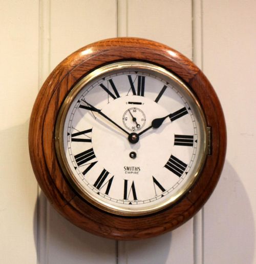 8' Oak Framed Dial Clock