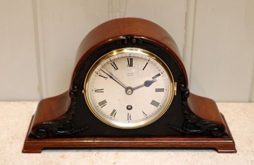 Solid Mahogany Napoleon Hat Mantel Clock