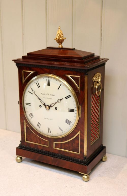 Georgian Mahogany Chamfer Top Bracket Clock
