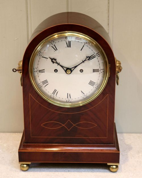 fig 1. Mahogany And Inlay Arch Top Bracket Clock