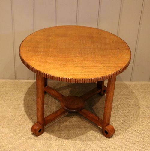 Low Circular Oak Table