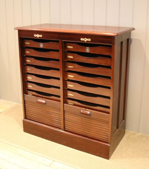 fig 1. Mahogany Double Tambour Front Filing Cabinet