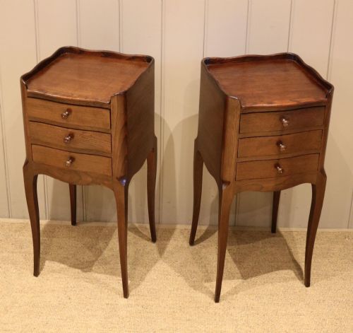 Pair of French Oak Bedside Cabinets