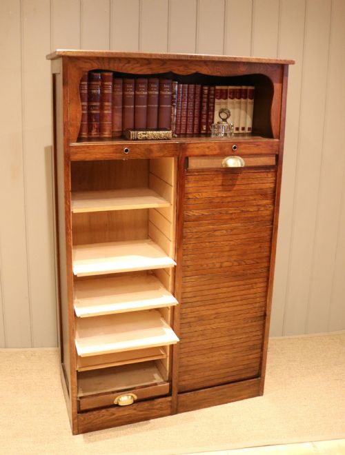 French Double Tambour Front Filing Cabinet
