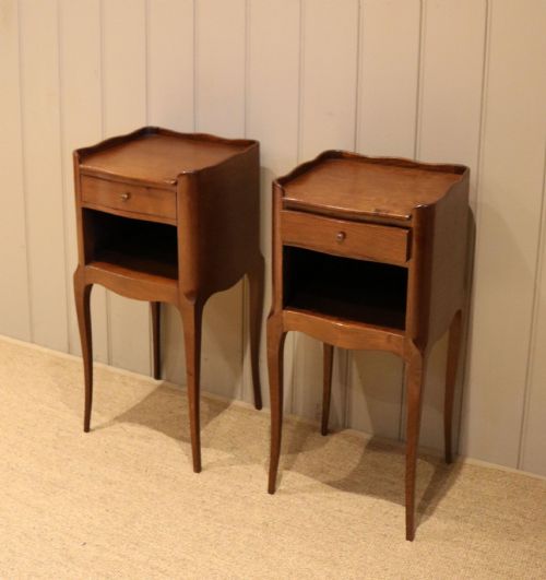 .Pair of French Oak Bedside Cabinets
