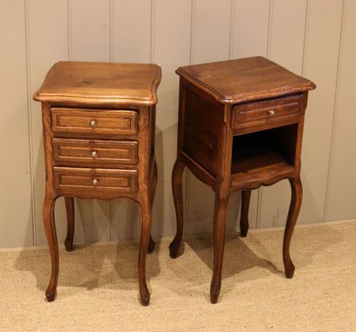 Pair of French Oak Bedside Cabinets