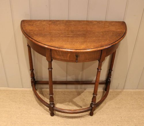 Oak Demi Lune Table