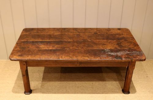 Rustic French Low Dark Oak Table	