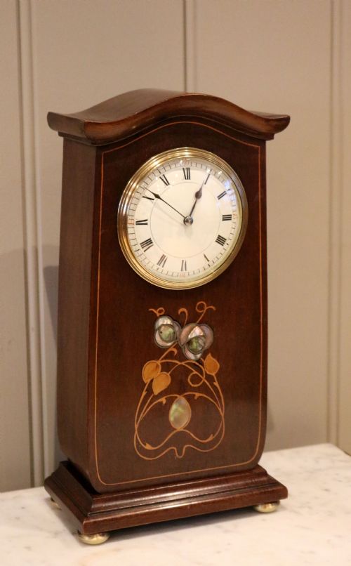 Art Nouveau Mahogany Mantel Clock
