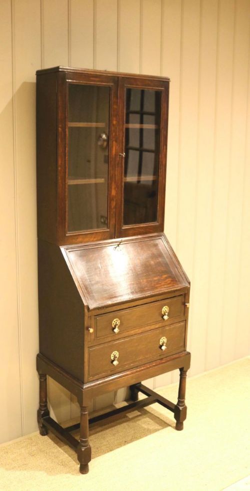 fig 1. Small Proportioned Dark Oak Heals Bureau Bookcase