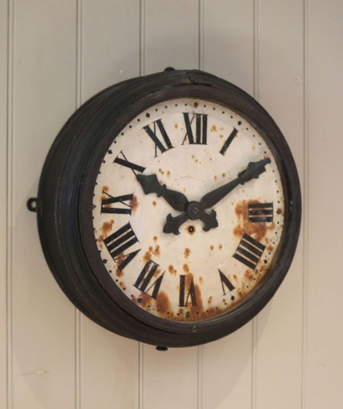 French Cast Iron Courtyard Wall Clock