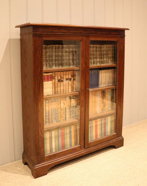 Edwardian Oak Glazed Bookcase