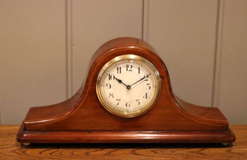 Edwardian Mahogany Napoleon Hat Mantel Clock