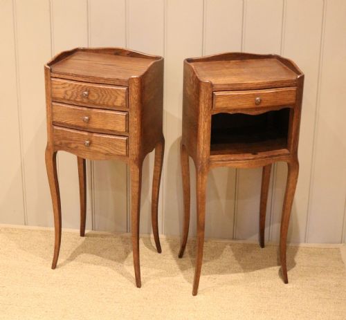 Pair of French Oak Bedside Cabinets