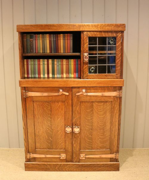 Arts and Crafts Oak Cabinet Bookcase