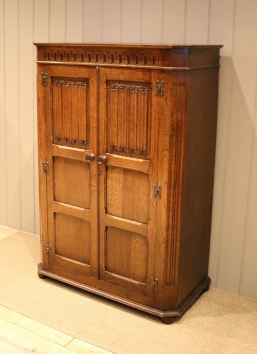 Small Carved Oak Cupboard