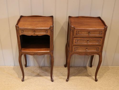 Pair of French Oak Bedside Cabinets	