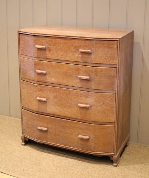 Oak Canted Corner Chest of Drawers	