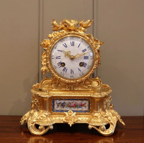 fig 1. Small French Gilt Ormolu Mantel Clock