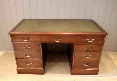 Late 19th Century Mahogany Naval Chart Pedestal Desk