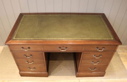 fig 1. Late 19th Century Mahogany Naval Chart Pedestal Desk