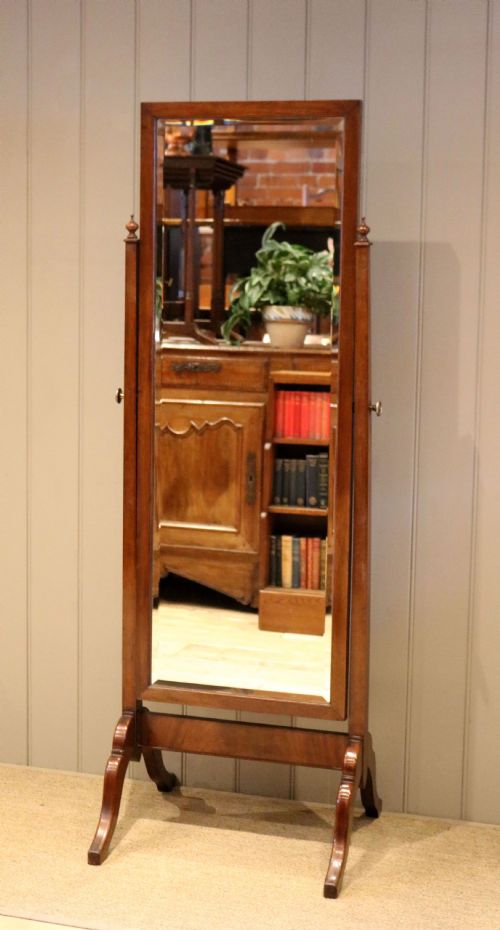 Edwardian Mahogany Cheval Mirror