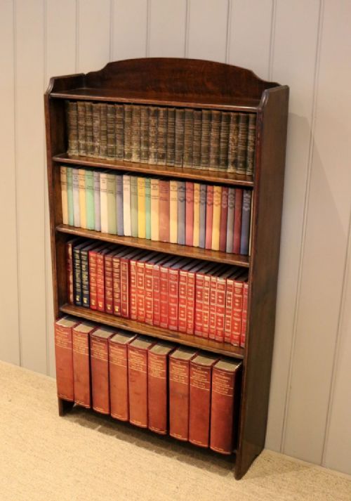 Tall Open Oak Bookcase