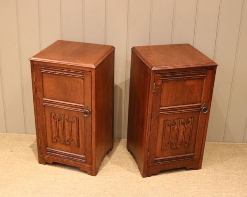 Pair of Oak Bedside Cabinets
