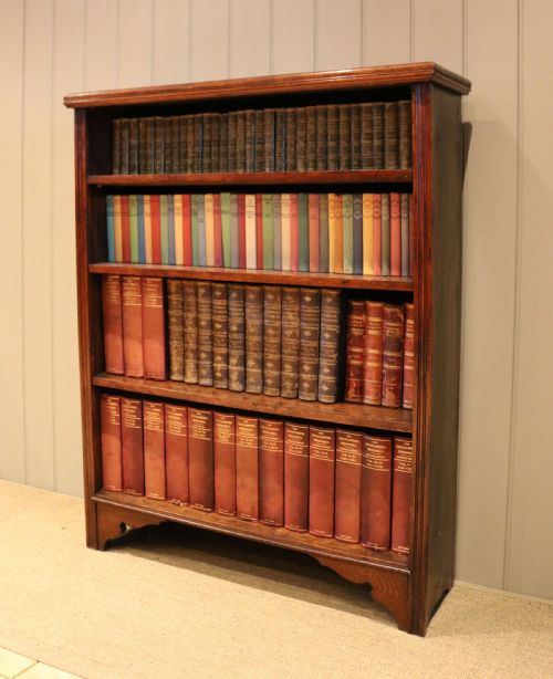 Edwardian Oak & Pine Open Bookcase
