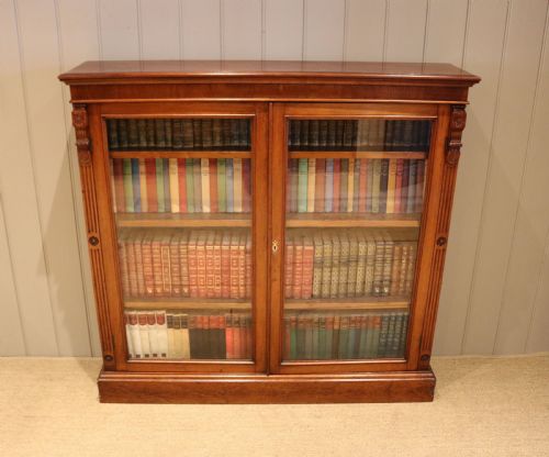 Walnut Glazed Two Door Bookcase