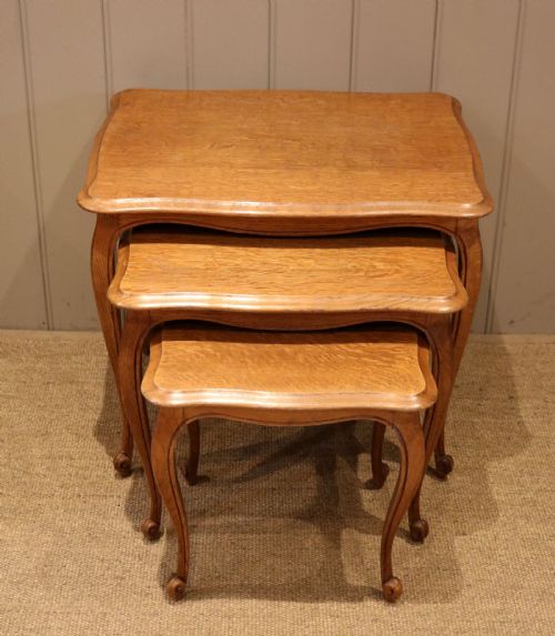 Set of Three French Oak Tables