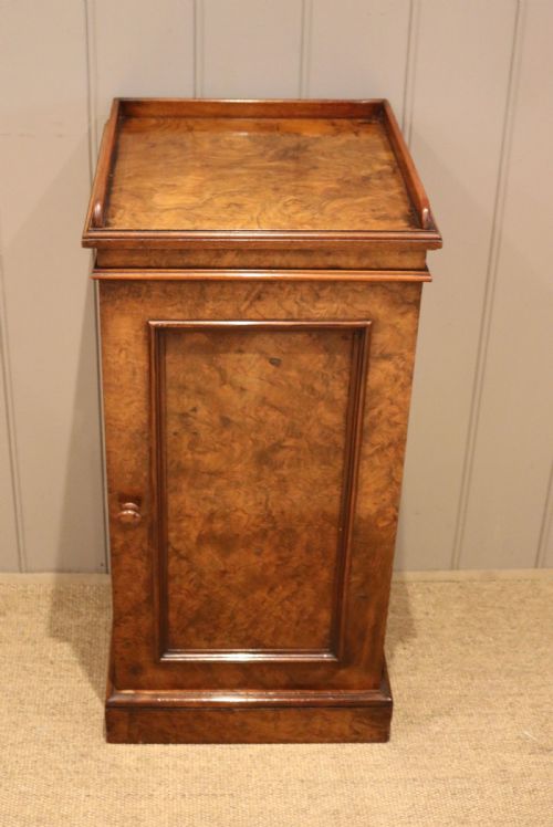Victorian Burr Walnut Bedside Cabinet
