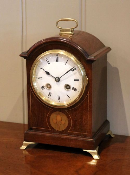 Mahogany & Inlay Mantel Clock
